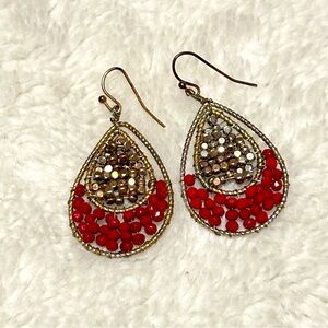 3 pairs of Bohemian style beaded earrings